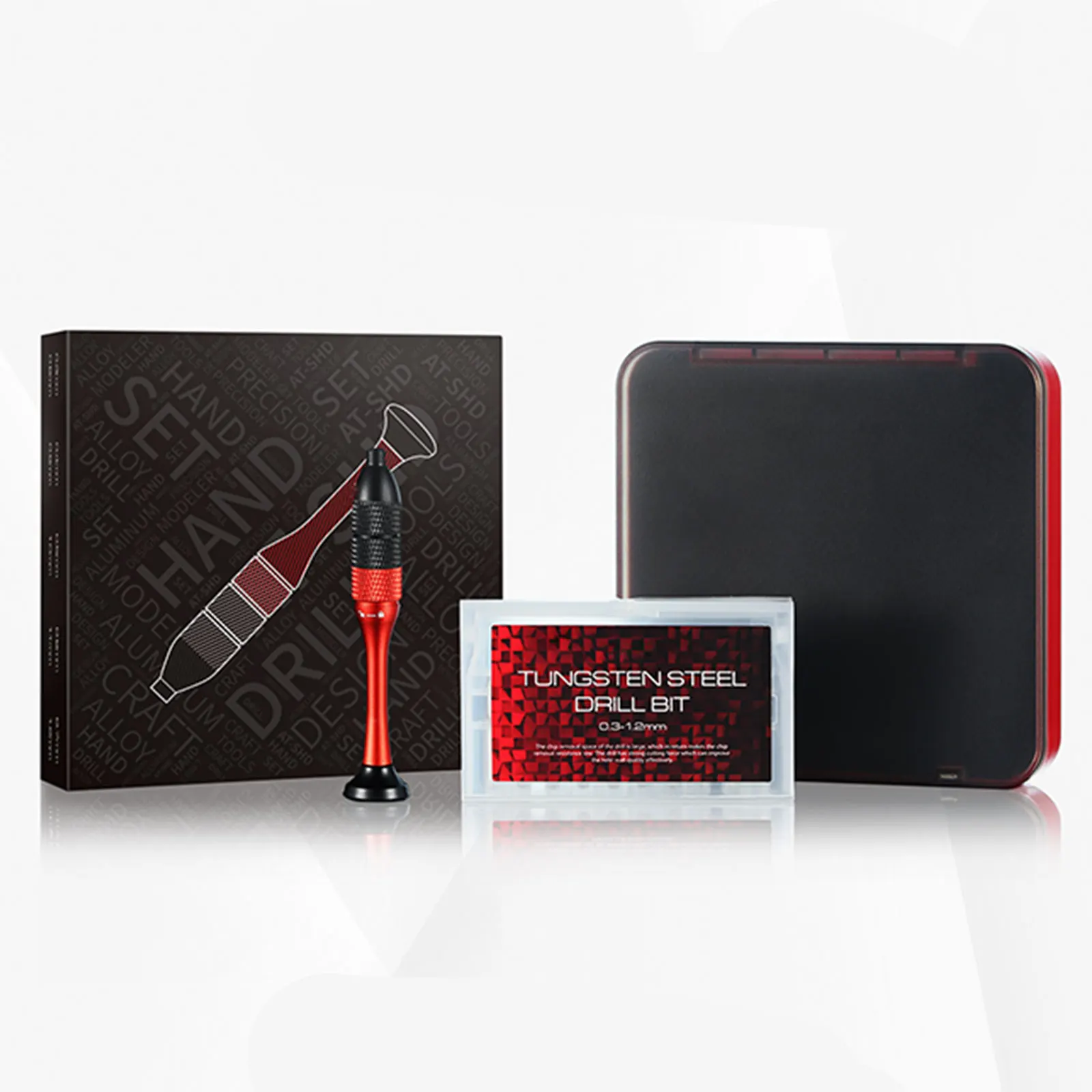 Dspiae-precision Mão Broca Conjunto para Hobby Faça Você Mesmo Modelo Fazendo Ferramenta Liga de Alumínio At-shd