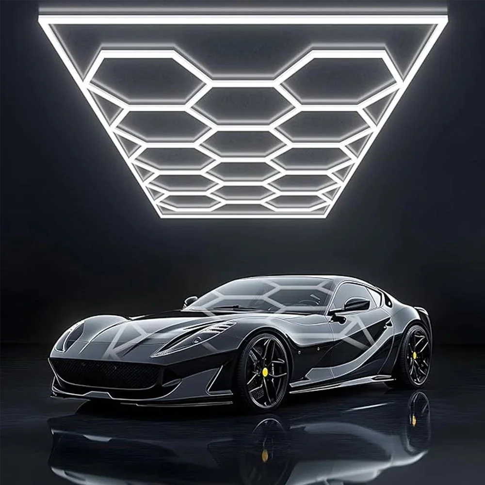 

Шестигранные светодиодные фонари 6500K, ультра яркий сотовый потолочный светильник для гаражной мастерской, детализации автомобиля, парикмахерской, тренажерного зала, светильник