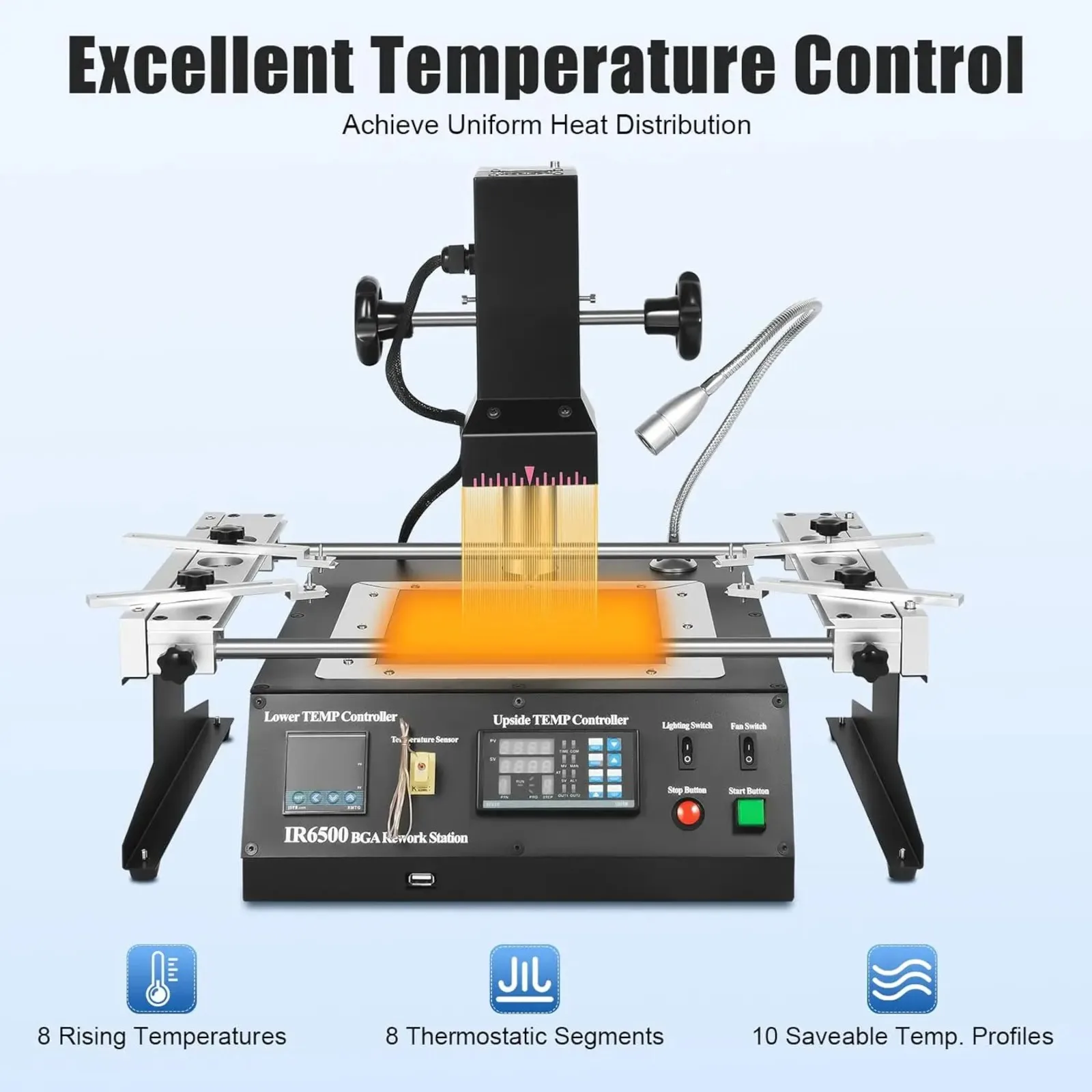 آلة إعادة صياغة محطة إعادة العمل IR6500 BGA لمحطات لحام BGA PBGA CSP متعددة الطبقات EMI IR6500