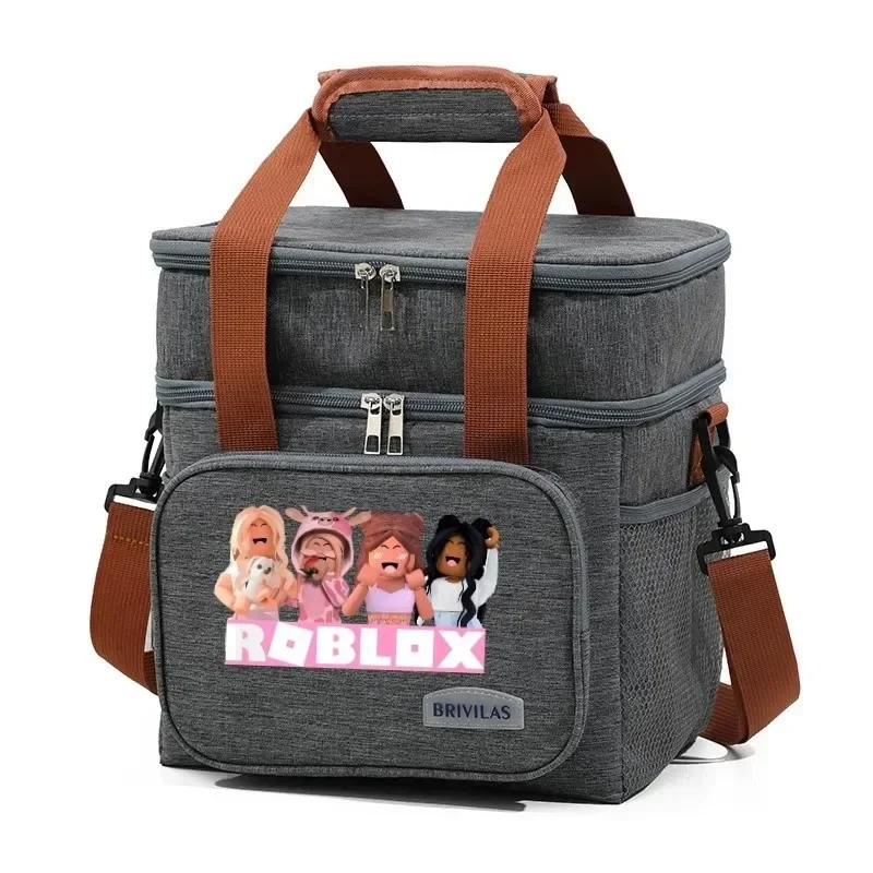 

Robloxs Anime Double-layer Bento Bags Creative Cartoon Printed Insulated Bag, Ice Bag, Outdoor Bag, Student Supplies