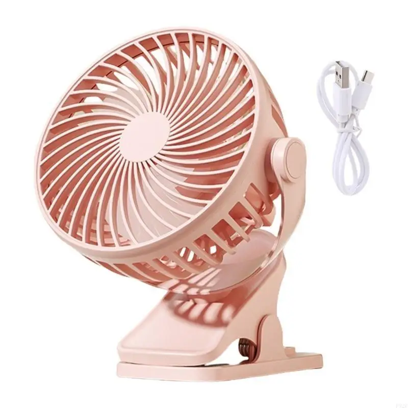 F92F Lightweight Portable Fan with Strong Clip USB Rechargeable Adjustable Speed Fan for Travel and Home Cooling Device