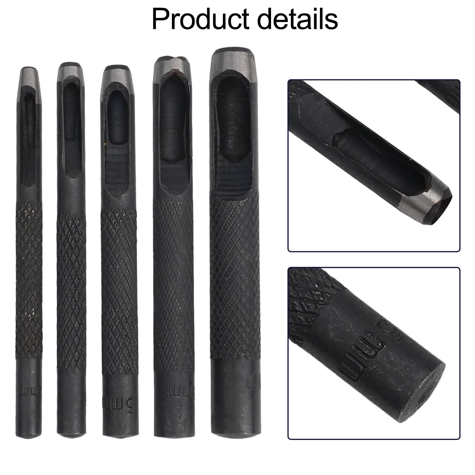 Easy and Controlled Punching with 38mm Hollow Punch Tool 5pcs Set for Leather Belt Paper Plastic Vinyl Rubber Gasket