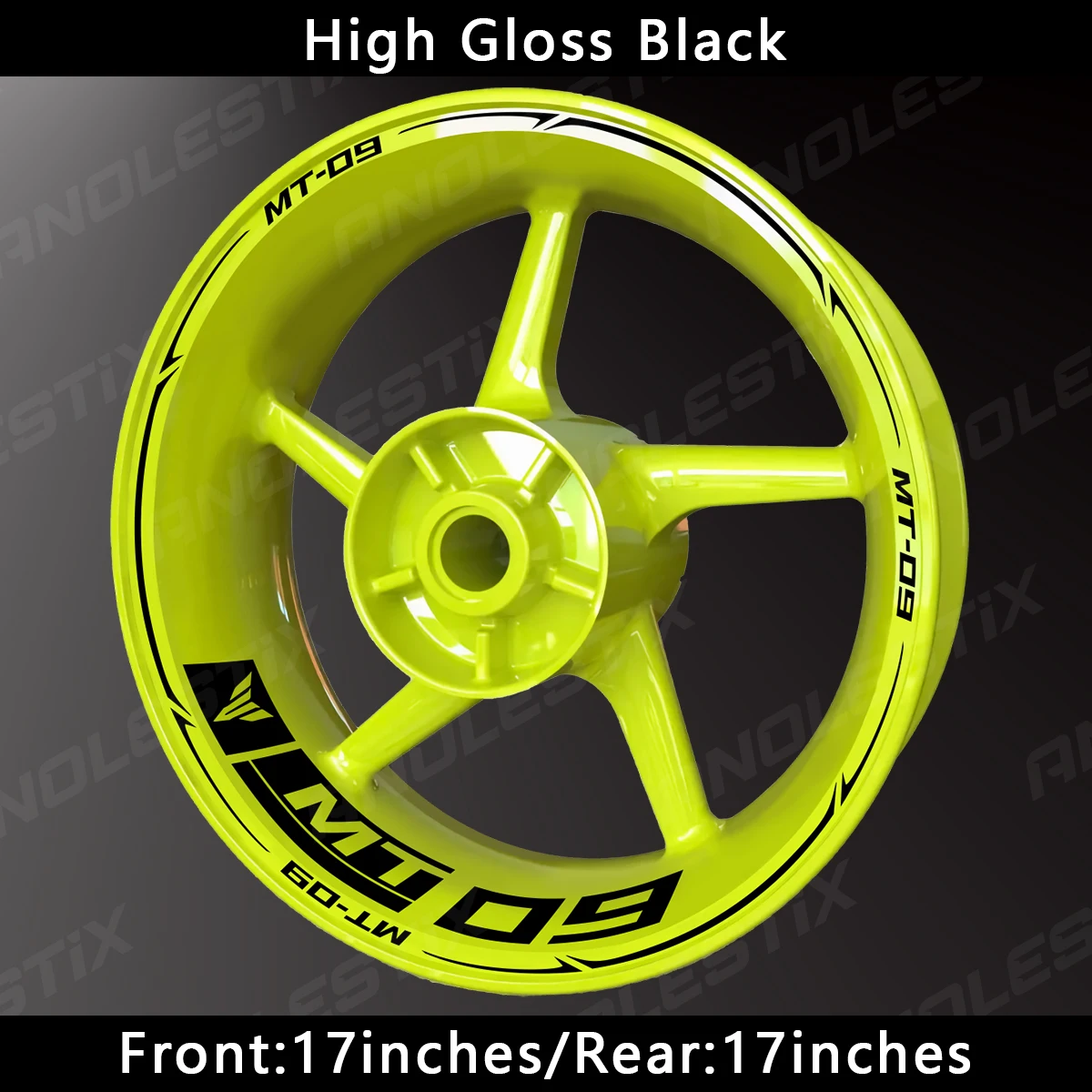 AnoleStix Reflective Motorcycle Wheel Sticker Hub Decal Rim Stripe Tape For YAMAHA MT-09 MT09