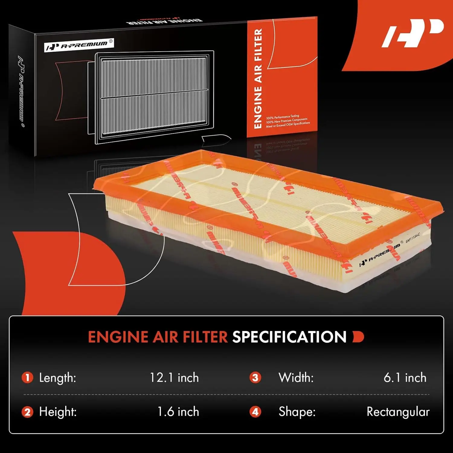 Filtro de ar do motor compatível com Jeep BU Series Renegade 2019-2023 e Fiat 500X 2019-2023 e Alfa Romeo Tonale 2024, 1,3L, substituição