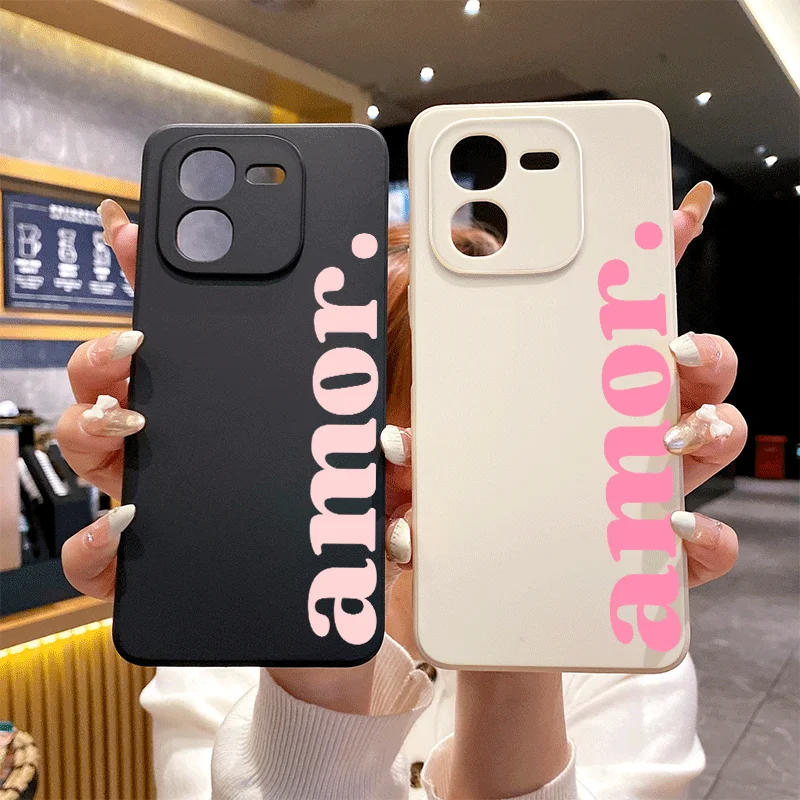 Ins Red Amor Buchstaben-Print Personalisierte Handyhülle für Xiaomi 15T Pro 15 Ultra 14T 14 13 13T 12T 11 Lite 10T PRO Y2K Weiche Hülle
