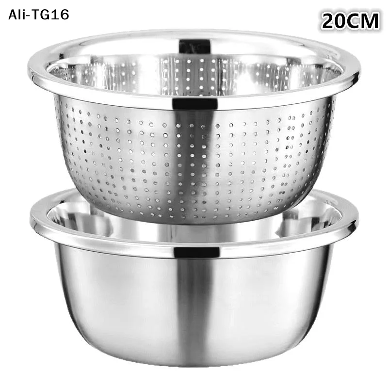【Ty2】【YY】2Pcs/Set  2026 New Stainless Steel Colander - Vegetable Fruit Pasta Strainer, Large Heavy Duty Filter Bowl - view 5