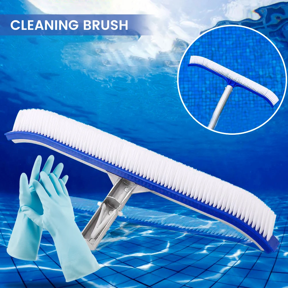 Swimming Pool Spa Alga Wall Cleaning Scrub Brush Floor Cleaner Curved Tools