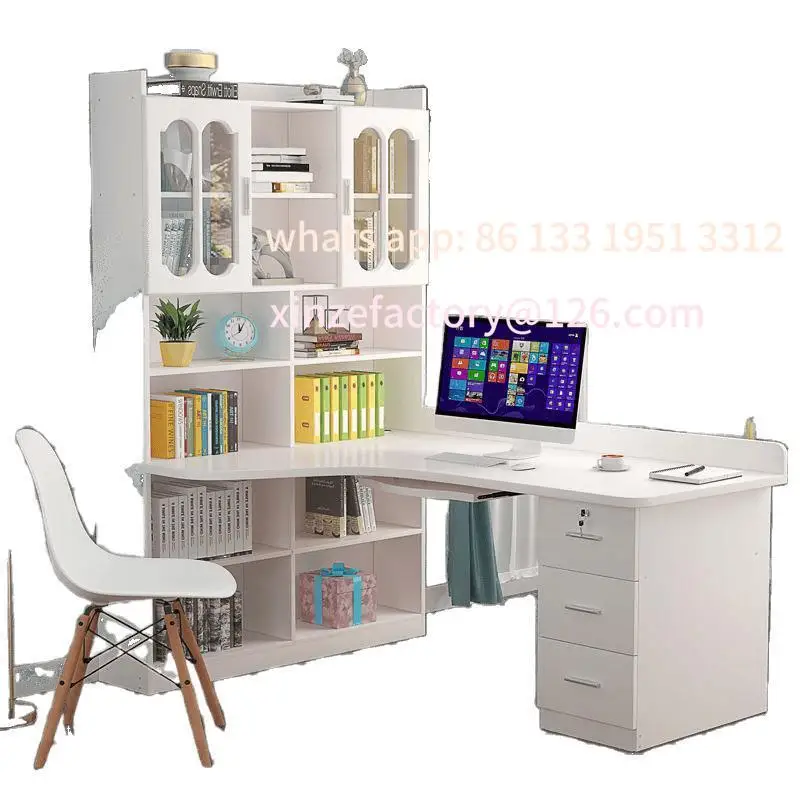 

Desk bookshelf combination computer desktop desk bookcase all-in-one home children's bedroom corner study table