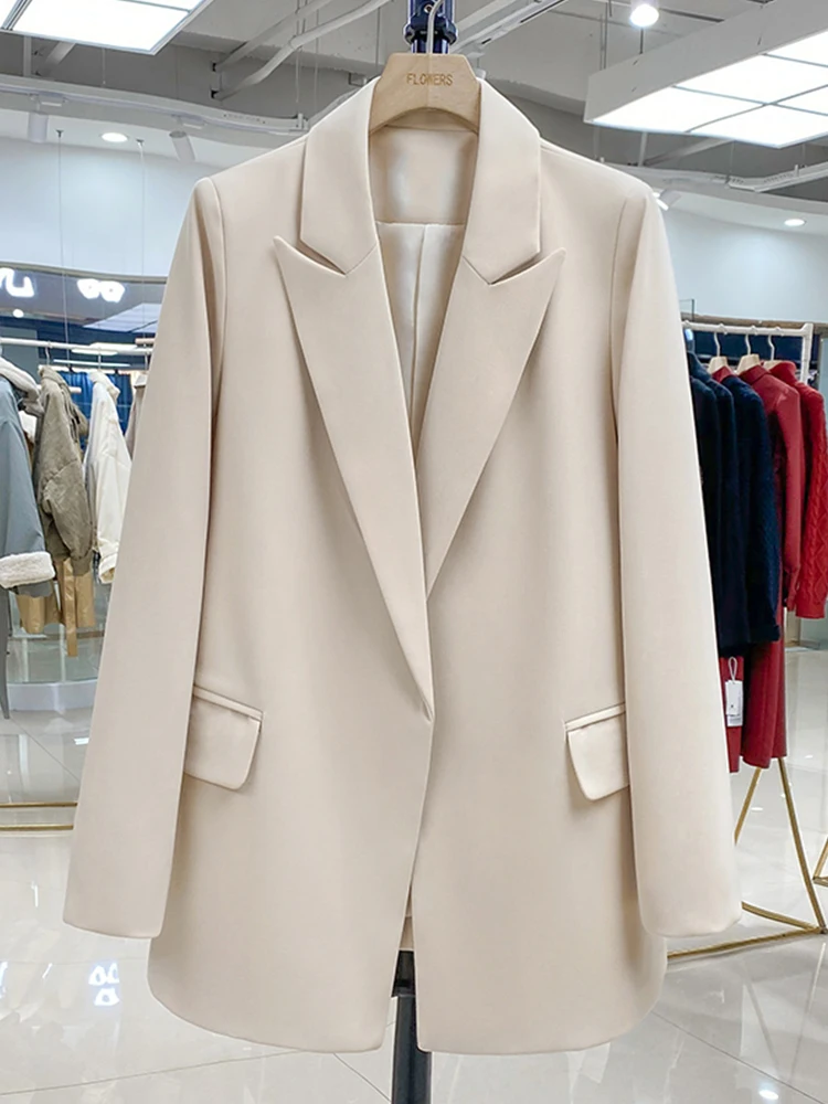 FTLZZ New Office Lady colletto rovesciato Sash Tie Up Blazer elegante donna Beige nero giacca a maniche lunghe con cintura