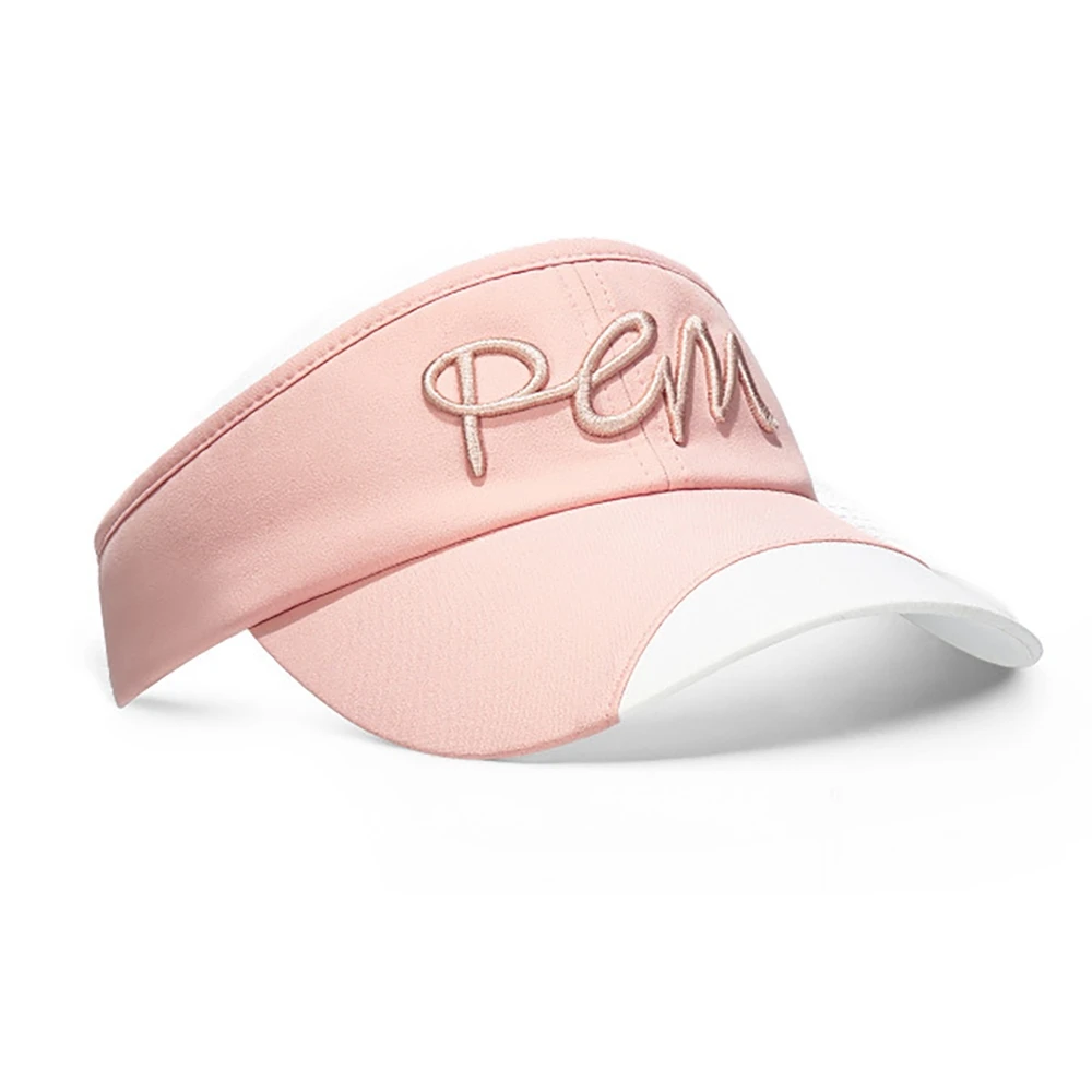 PGM Golf Visor Embroidery Empty Top Hat Sun Hats for Ladies Girls Summer Sports Cap Outdoor Adjustable Golf Baseball Cap A