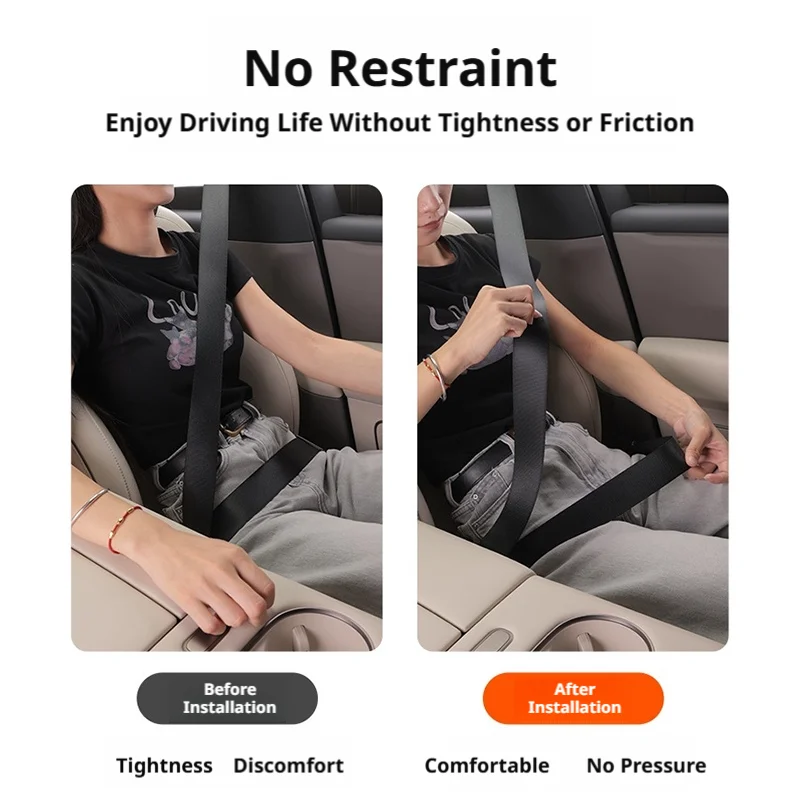 Car Seat Belt Adjustable Clip Interior Safety Belt Stopper Buckle Clamp Limiter For Neck Shoulder Strap Protection