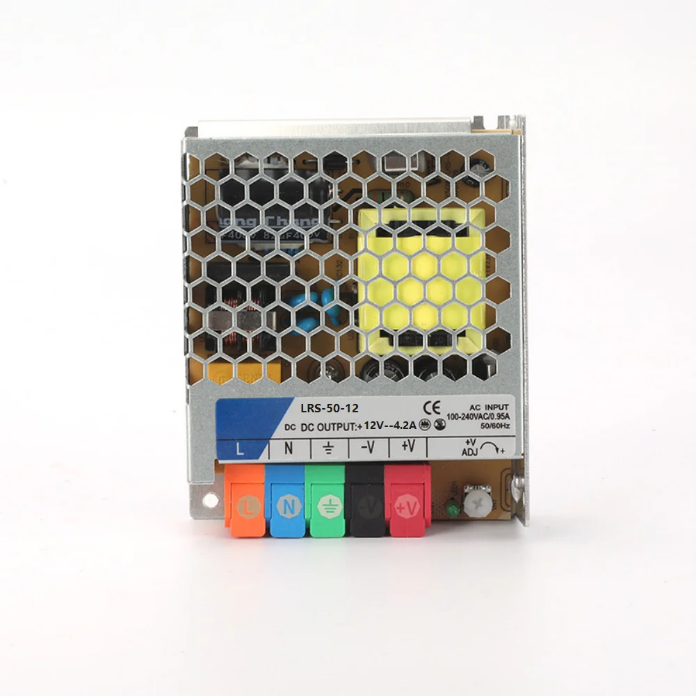LRS-50 Switching Power Supply 12V 4.2A or 24V 2.2A 50W DC Output for Industrial Control Systems and Automation Equipment