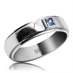 Custom Luxury Expensive High Quality Jewelry 925 Sterling Clear Black Blue Cubic Zircon Stone Silver Rings Men