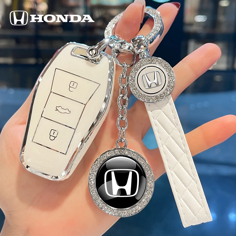 شعار سيارة كريستال المفاتيح مفتاح قلادة عصابة اكسسوارات السيارات لهوندا سيفيك أكورد صالح جاز الطيار CRV أوديسي جواز السفر مدينة HRV