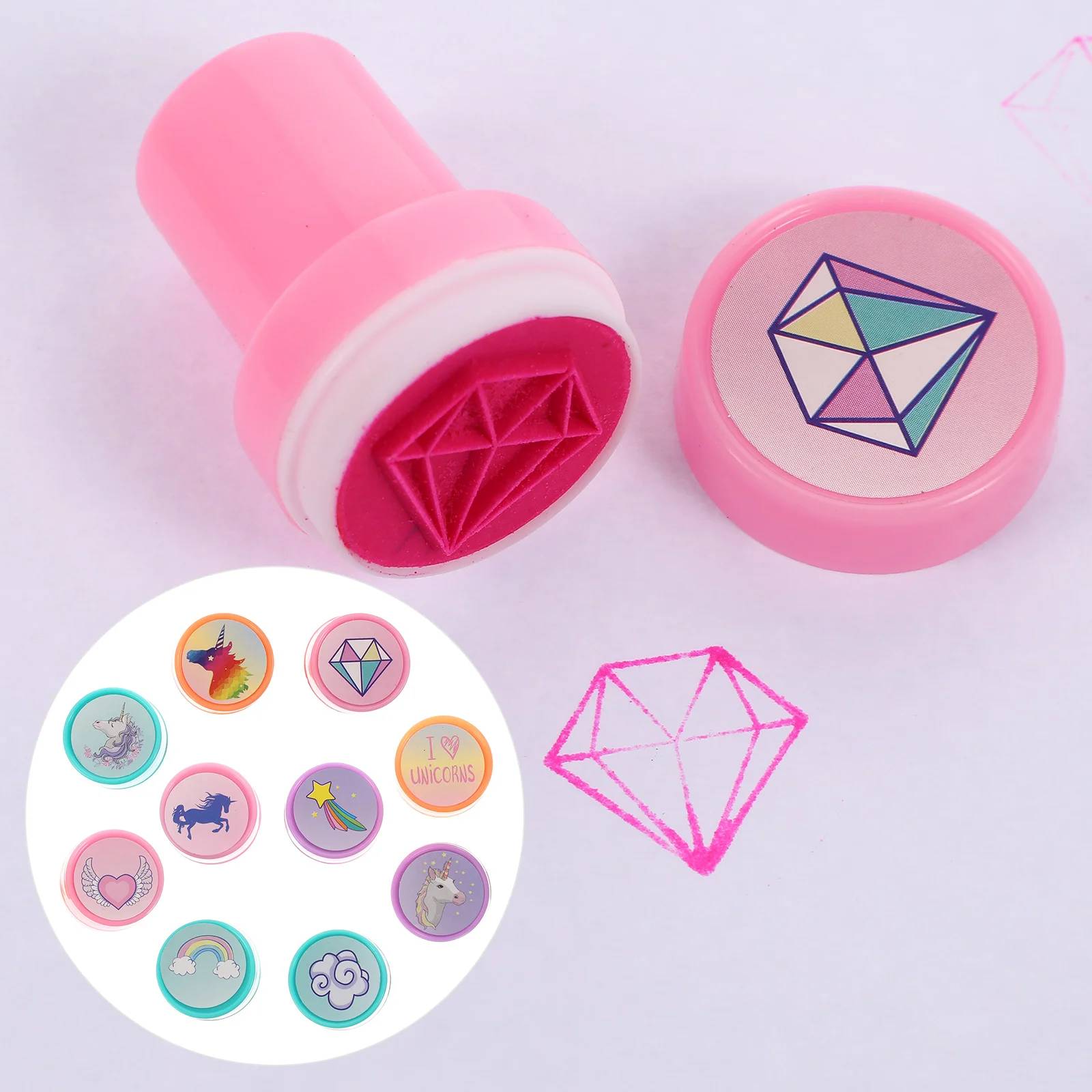 20 Pcs Unicorn Seal The Gift Children Stamps Girl Cartoon Stamper Plastic Kids Funny for Toddler