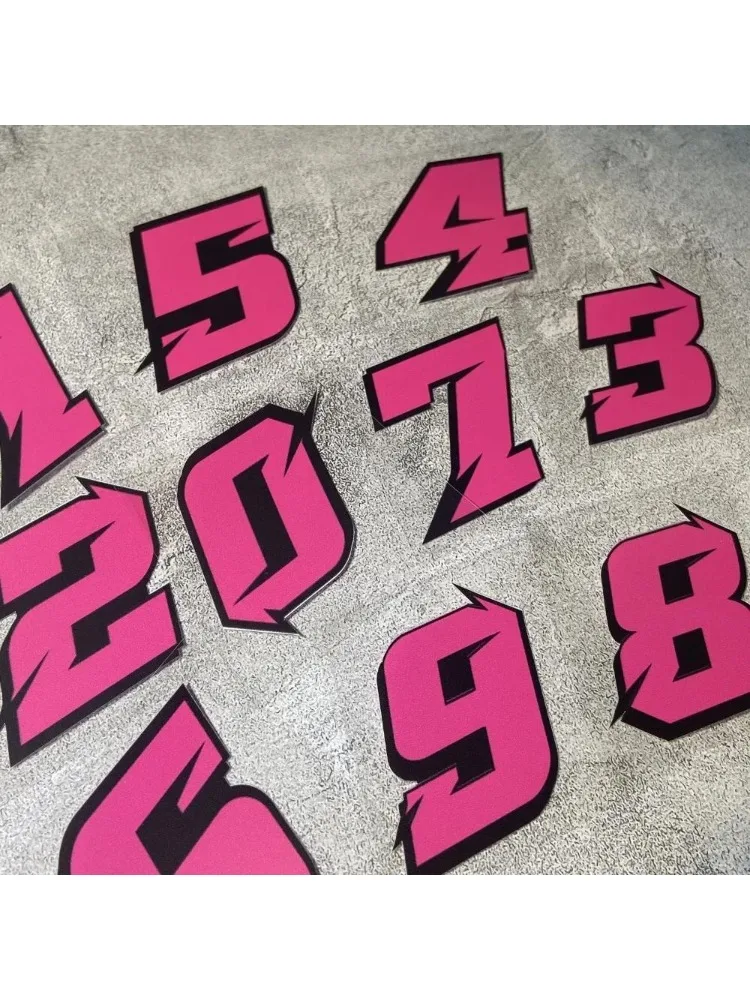 AliExpress NONE 1PC Pink Racing Number 0-9 Sticker Set, Waterproof Vinyl Decal for Motorcycle Bike Helmet