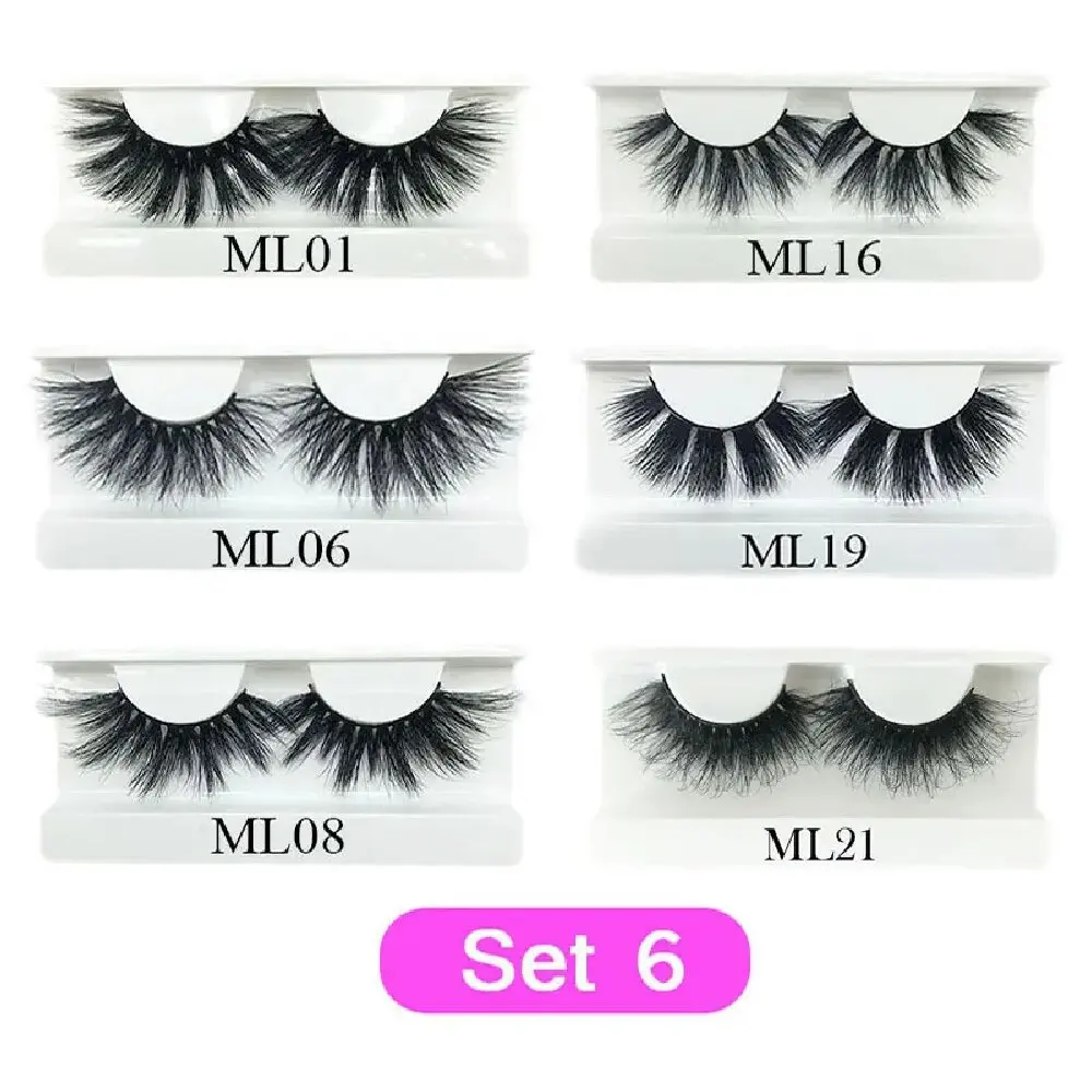 25mm Mink Lashes Eyelash Extension Supplies Bulk Items 20/30 Pairs Wholesale Lots Make Up 3D Mink Lashes  Eyelashes Box Package