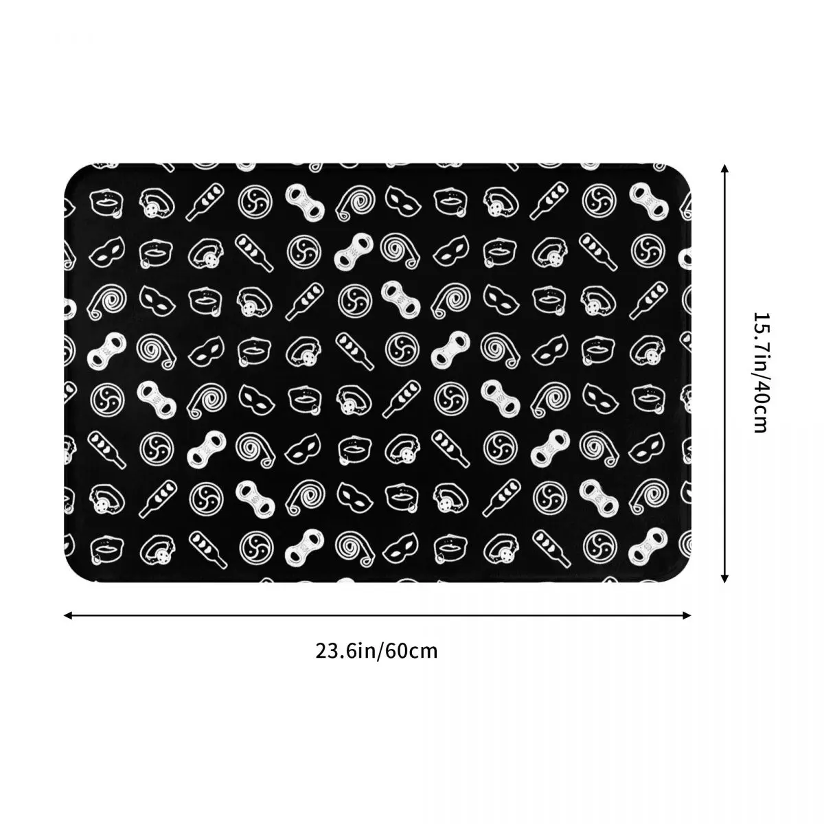 Fetish Black White BDSM Non-slip Rug Doormat Bath Mat Hallway Carpet Bedroom Decor