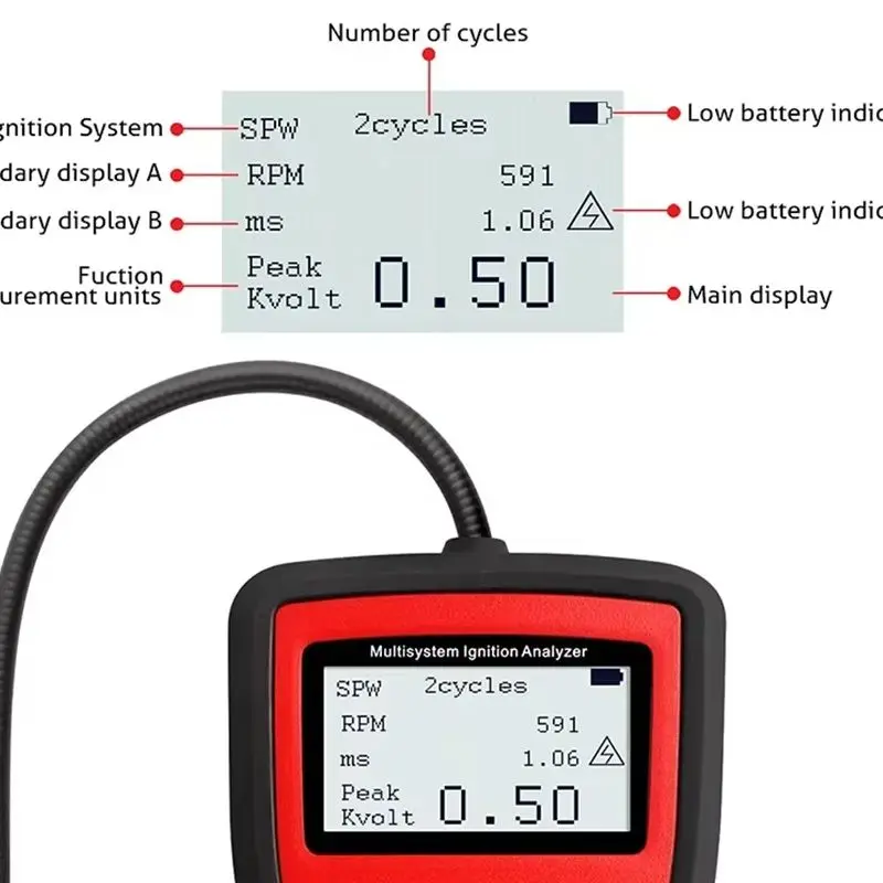KM20 Multi-system Tools Ignition Analyzer Tester Measure Spark Volt Spark plug tester high voltage car coil detection