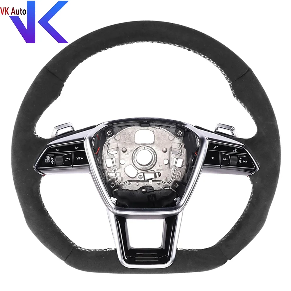 

For Audi A6 C8 Suede White Line Multifunction Steering Wheel Assembly Accessories Attachments