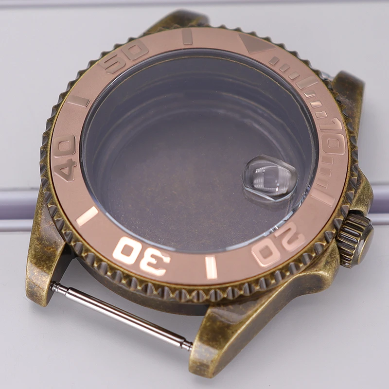 Bronze 40mm Luxury Men's Watch Case Sapphire Crystal Glass For Seiko NH34 NH35 NH36 NH38 Movement 28.5mm Dial Parts Yacht-Master