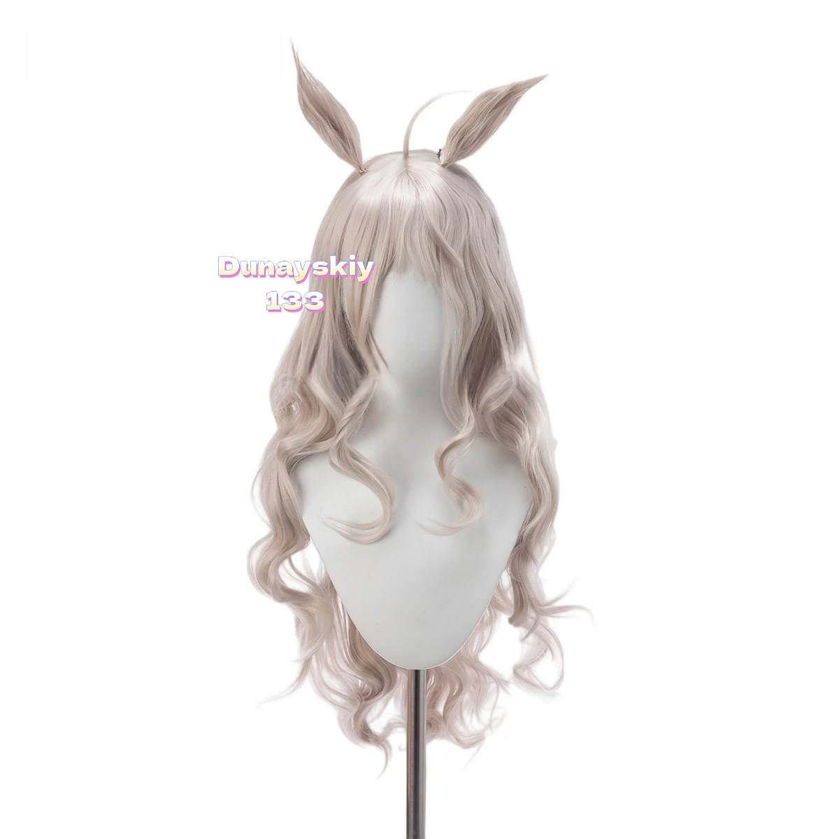 شعر مستعار Biwa Hayahide التأثيري ذيل الأذن الدعامة أغطية الرأس الشعر الاصطناعي لـ Umamusume Pretty Derby مثالي لأزياء الهالوين التنكرية