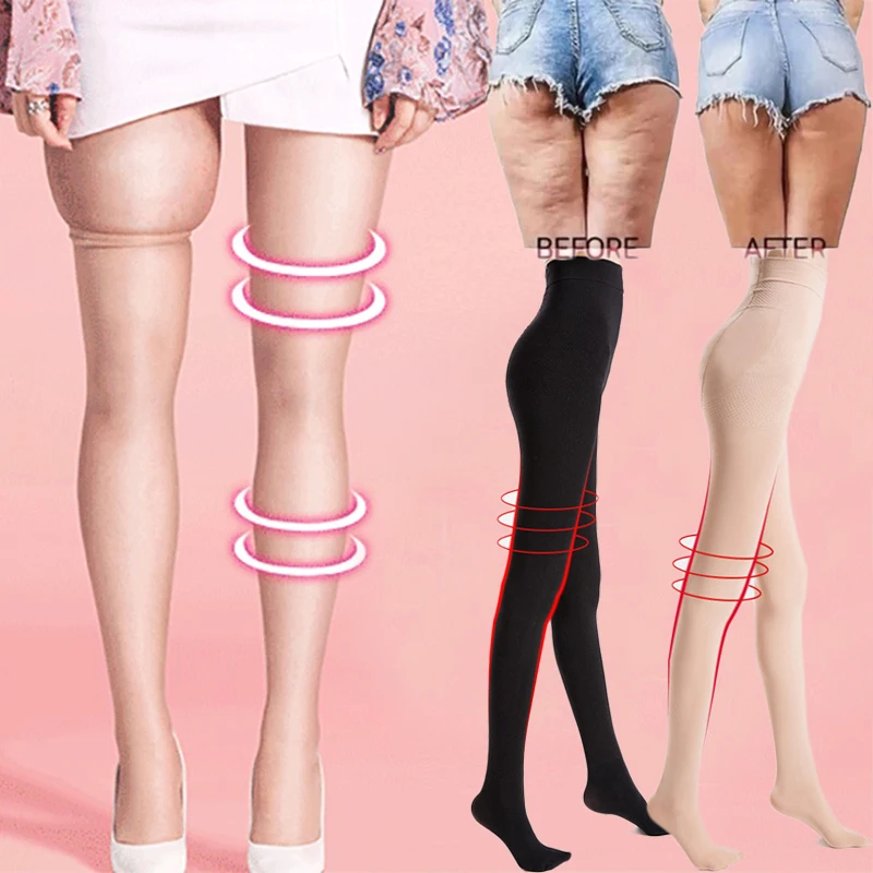 

2 Size Down Women Lift Up Buttocks Legs Shaper Slimming Leggings Tights Compression Pantyhose Anti Varicose Veins Stockings Sock