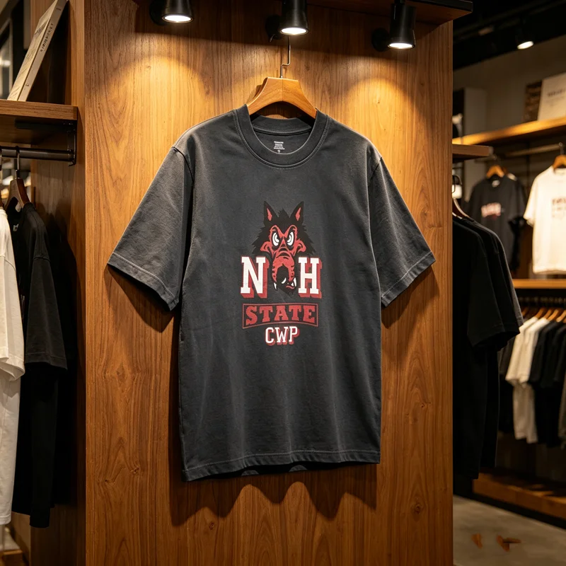 Japan NBHD Wolf's Head Print T Shirt Washed Distressed Loose Tee Men Women High Quality High Street Short Sleeve Round Neck Tops