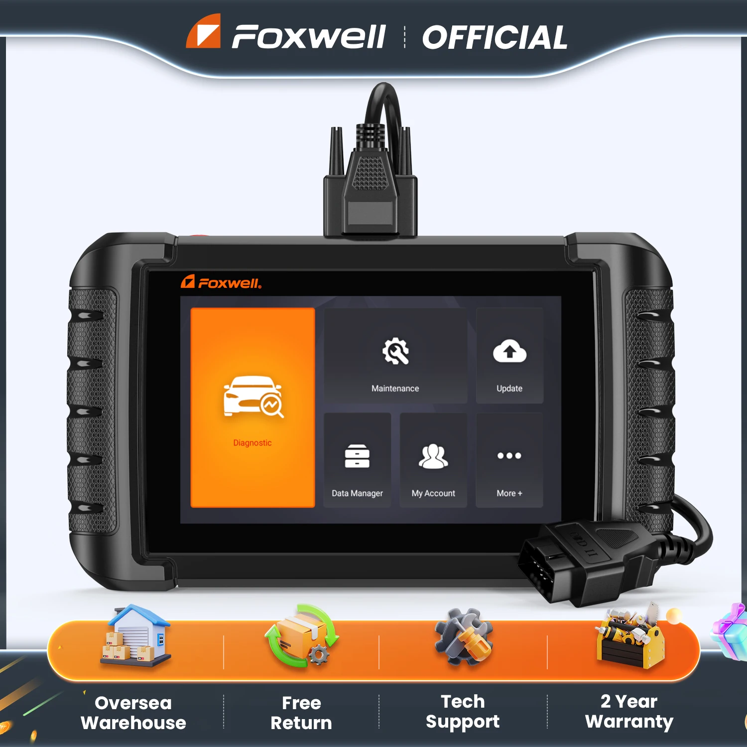 FOXWELL NT809 OBD2 Car Diagnostic Scanner All System Scan 30 Maintenance Bi-directional Test OBD2 Automotive Scan Tool PK MK808