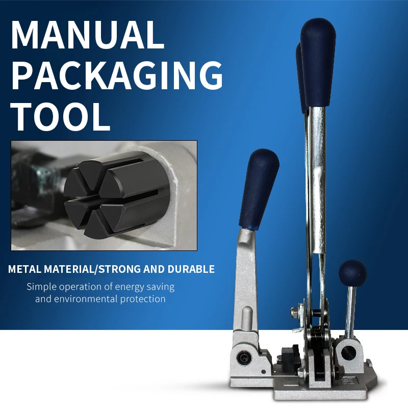 Herramienta manual 3 en 1 para flejado, sellado, tensión y corte, máquina eficiente todo en uno para flejado manual de polietileno de 13-18 mm de ancho