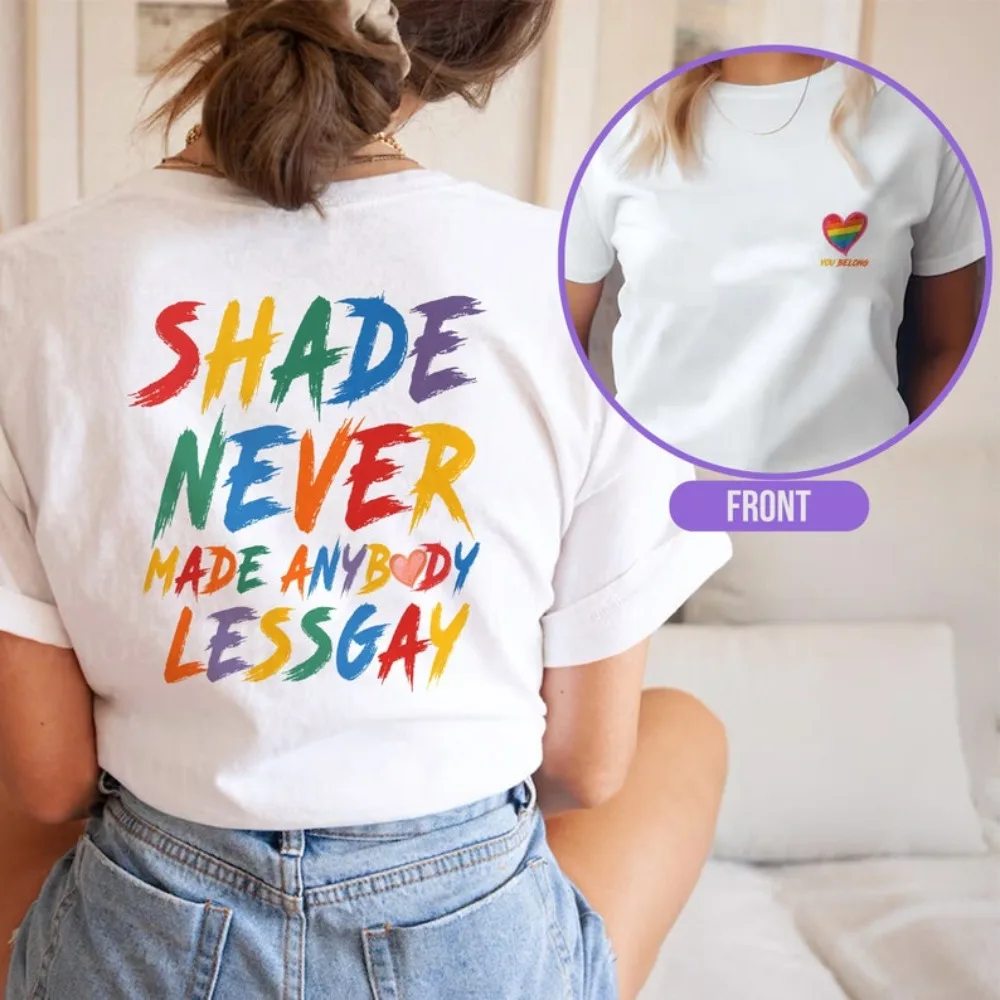 LGBT Pride Womens Tshirt Gay Rights Cotton Double Sided  Tee Short Sleeve Summer Casual Shirt You Need To Calm Down Graphic Tops