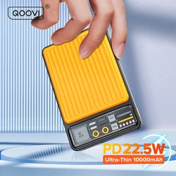 QOOVI Power Bank 22.5W PD QC ładowarka Ultra-cienki przenośny Powerbank 10000mAh szybkie ładowanie baterii do iPhone 14 Xiaomi Samsung