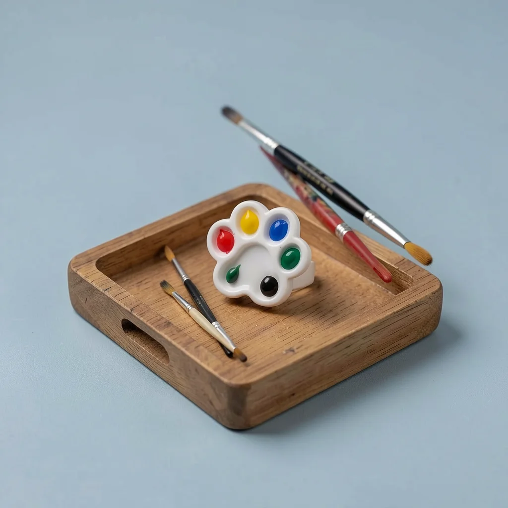 Mini Cat Paw Ring Paint Palette Set For Model Painting Artists And Hobbyists Mixed Painting Pigment Tray Nail Art Display Stand