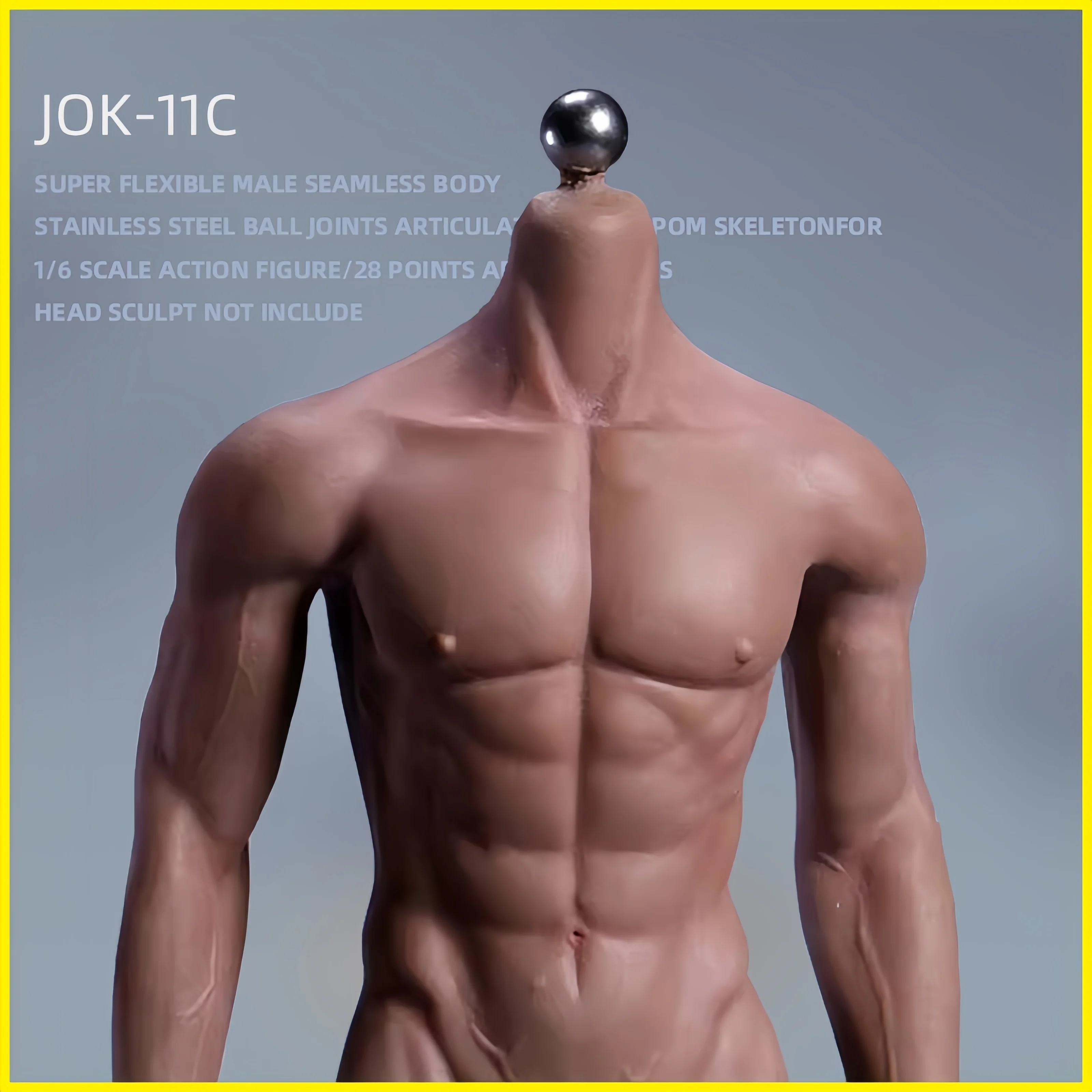 1/6 JIAOU الشكل دمية JOK-11C ذكر سلس الجسم لينة مرنة #5