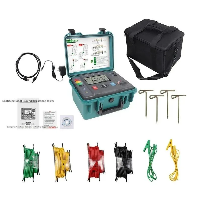 for Grounding Resistance Soil Resistivity Tester High Precision Multi Function Three or Four Wire Method Power USB