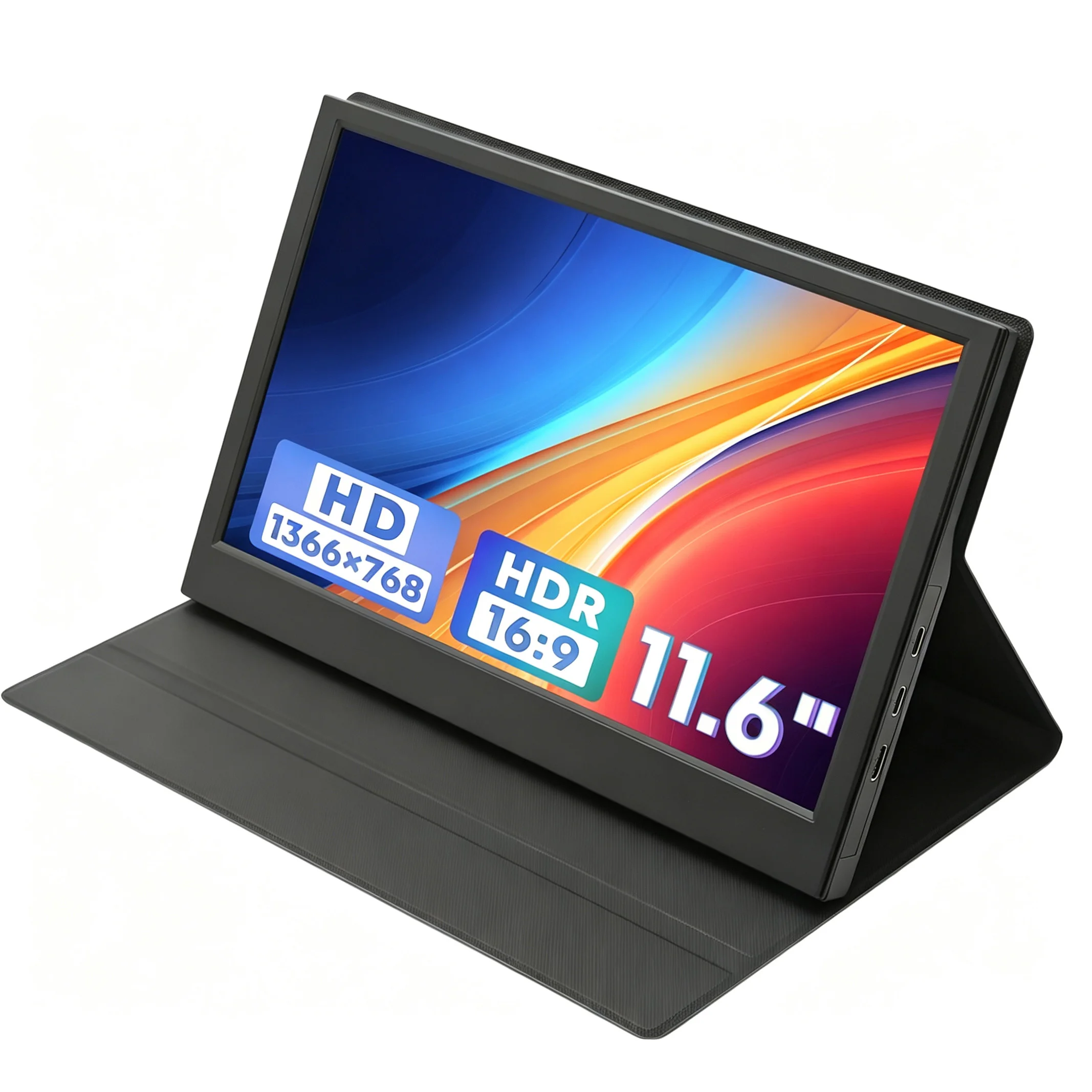 11.6 Inch Portable Monitor HD 1366*768 IPS 72%sRGB Can One Line Link With Type-C Mini HDMI for Laptop Phone PC XBox PS4/5 Switch