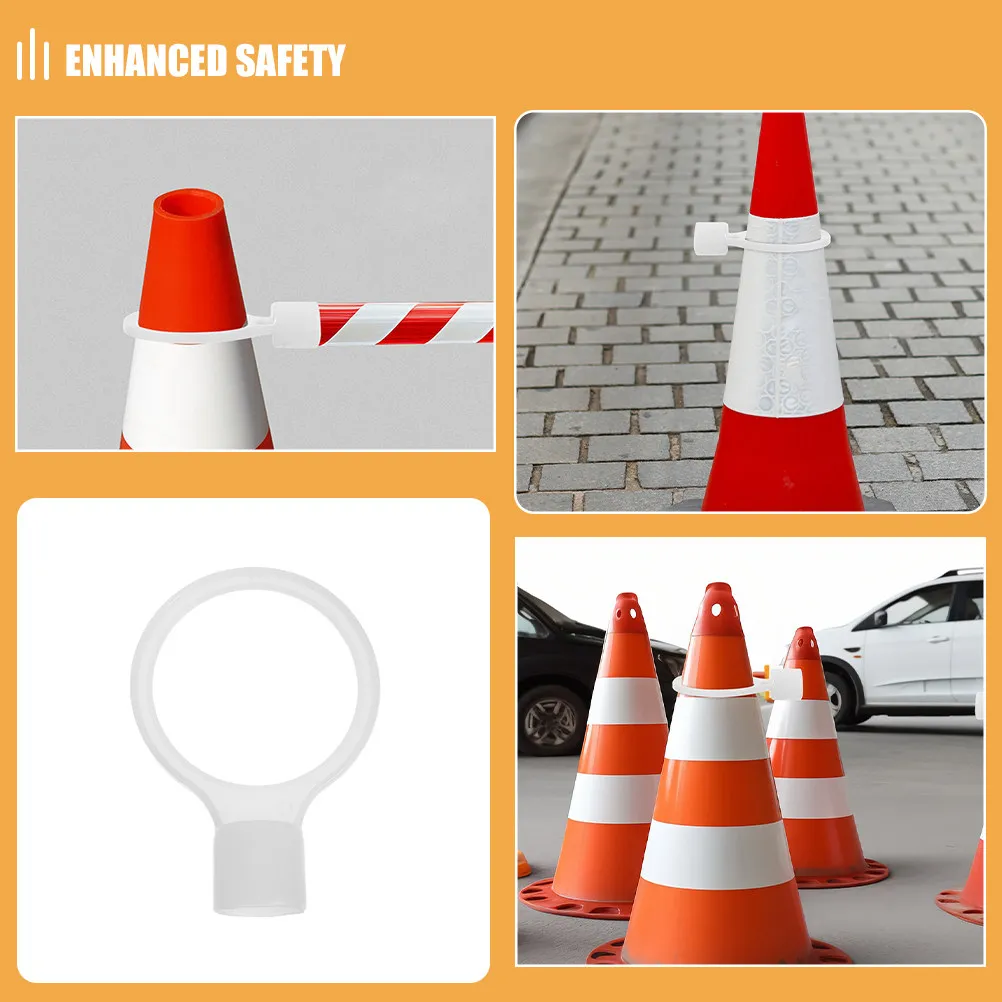 6Pcs Plastic Safety Cone Chain Connector Road Cone Link Barrier Accessory Heavy Duty Weatherproof for Traffic Control Parking
