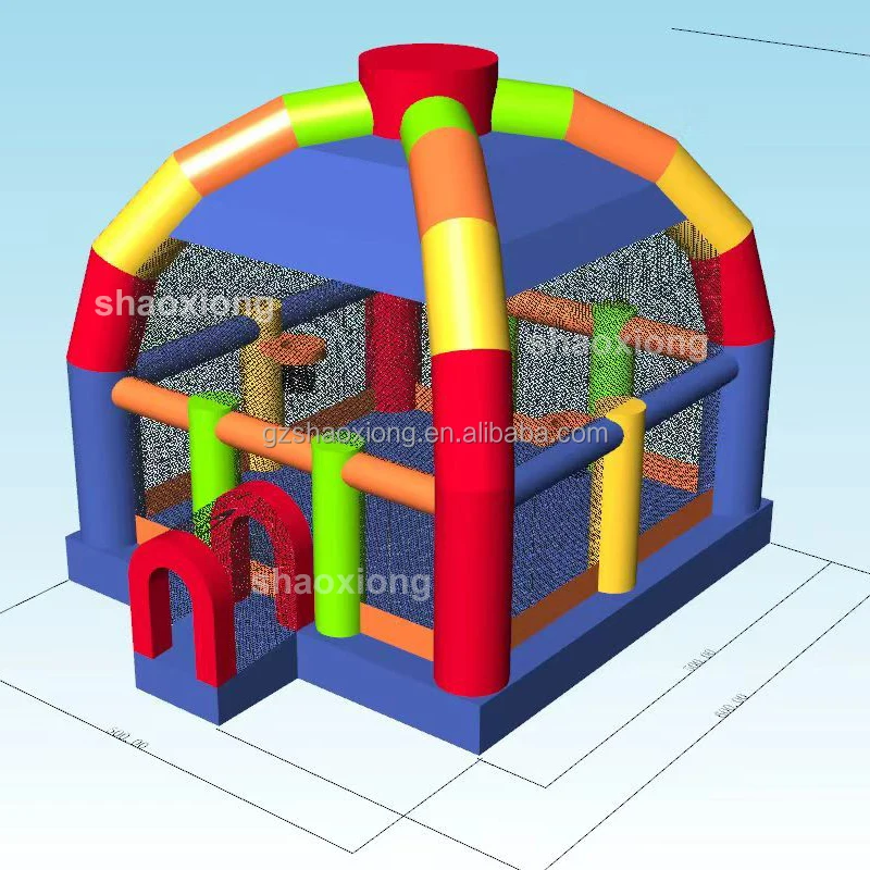 Commercial Inflatable Castle Rainbow Brincolines Jumping Bouncer Combo Trampolines With Roof for Kids Inflatable Bounce House