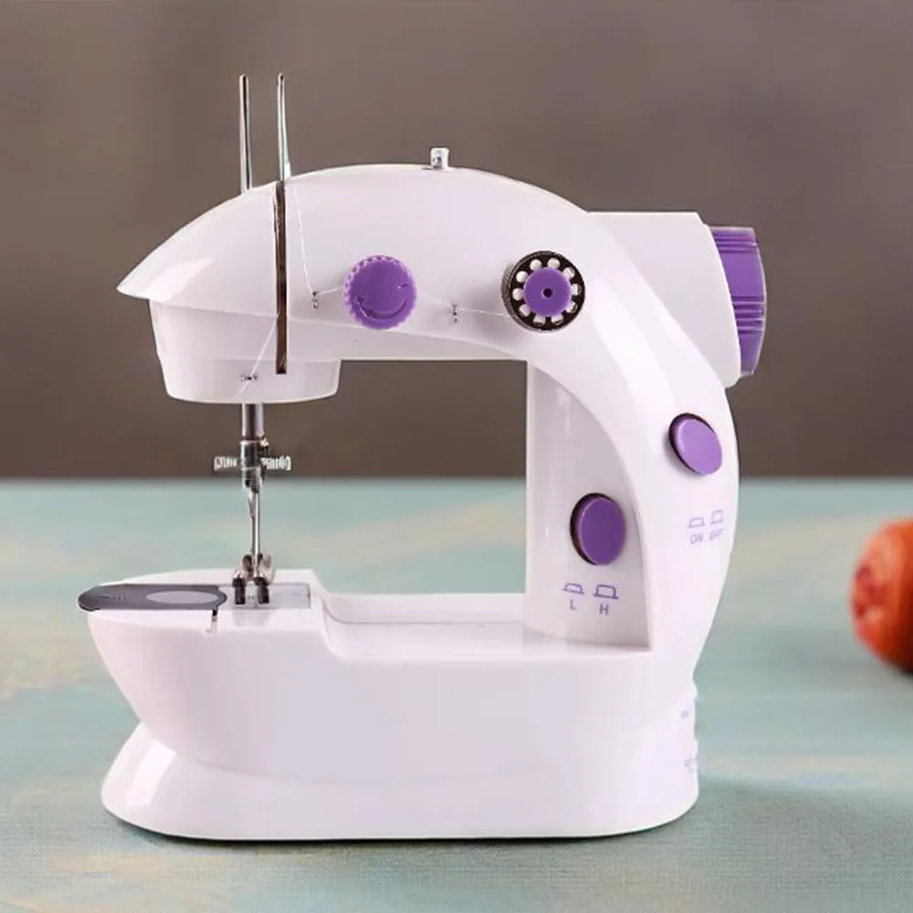 

Бытовые мини-швейные машины 202, ручная швейная машина, ночник, контроль скорости для начинающих, аксессуары для домашнего шитья своими руками