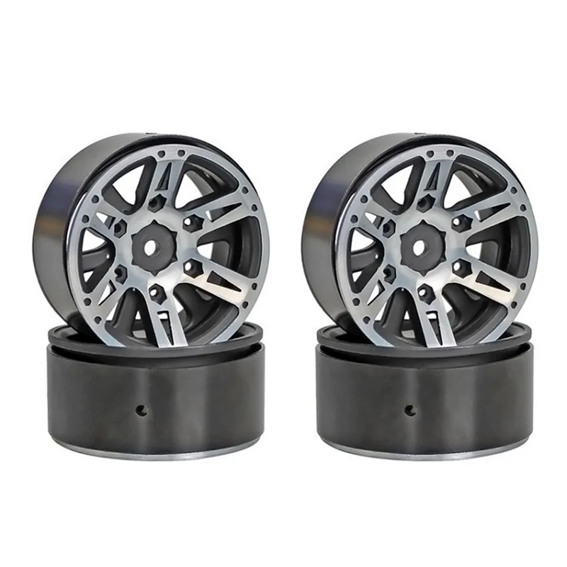 A45F-4 個 TRX4 Axial SCX10 90046 D90 用 クライミングカー交換用 1.9 インチ加重メタルタイヤロックホイールハブ、レッド