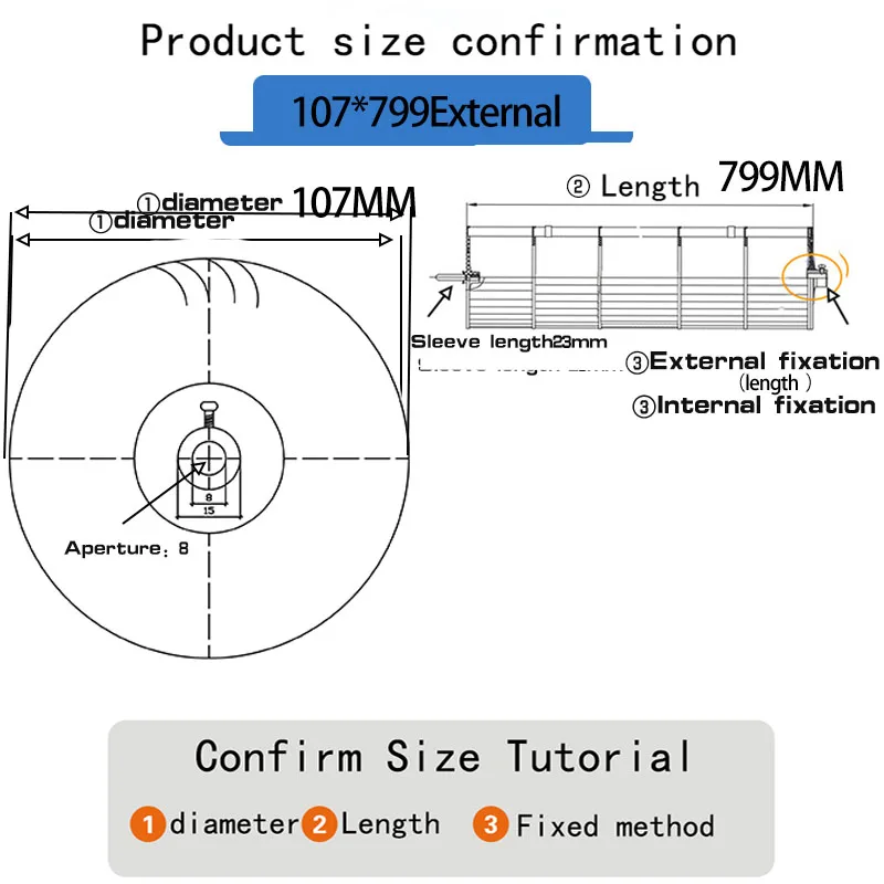 Hanging air conditioner rotor air conditioner blade room rotor through flow fan blade fan blade107*799out