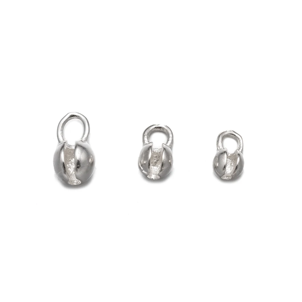 5Pcs 925 Sterling Silver Crimp Clasps Wrapped Cord Buckle Connectors For DIY Bracelet Necklace Jewelry Making Findings Accessory