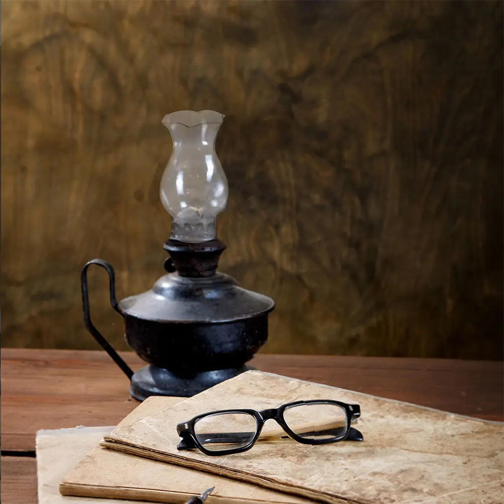 2Pcs Oil Lamp Glass Chimney Clear Replacement Retro Lampshade Hand Blown Glass Cover for Lamps