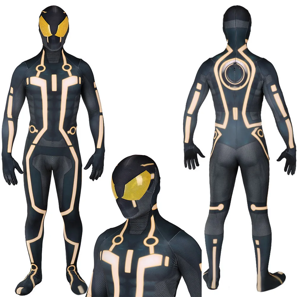 

Movie Tron: Legacy Cosplay Costume Jumpsuit Sam Flynn Quorra Bodysuit Zentai Tights Men's and Women's 3D Print Full Body