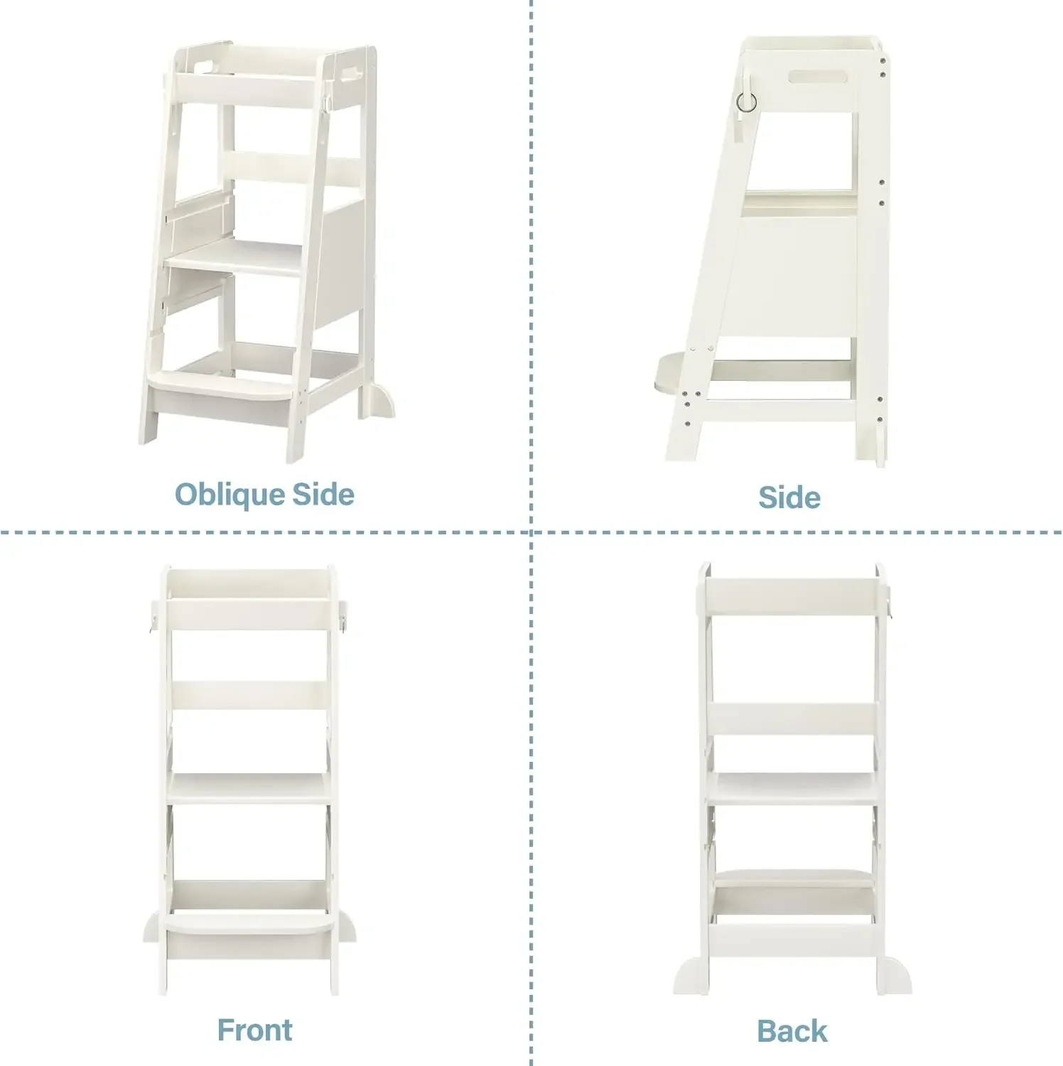 Bamboo Toddler Learning Step Stool 3 Height Adjustable Kitchen Counter Standing and Bathroom Sink Tower Helper Stool for Kids wi