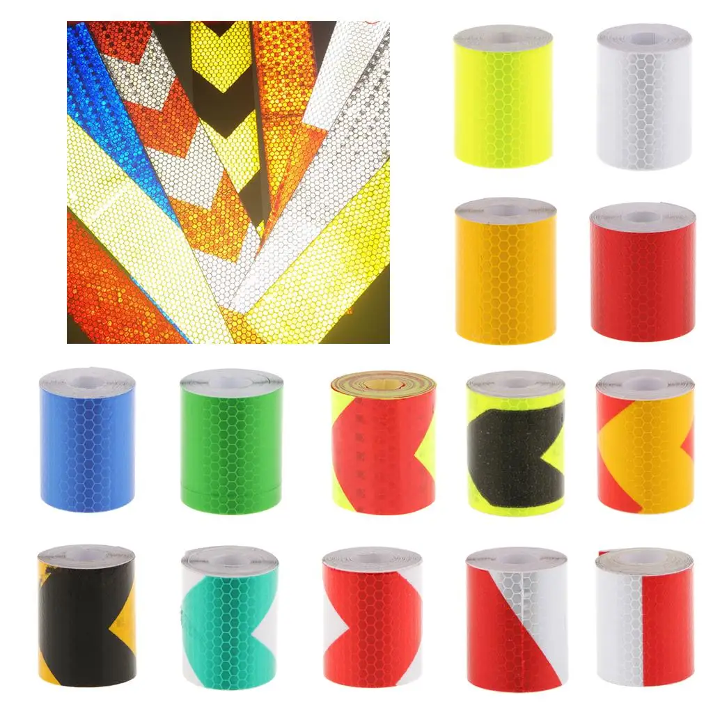 3-5pack Reflective Warning Conspicuity Tape Arrow Pattern Sticker -Red with