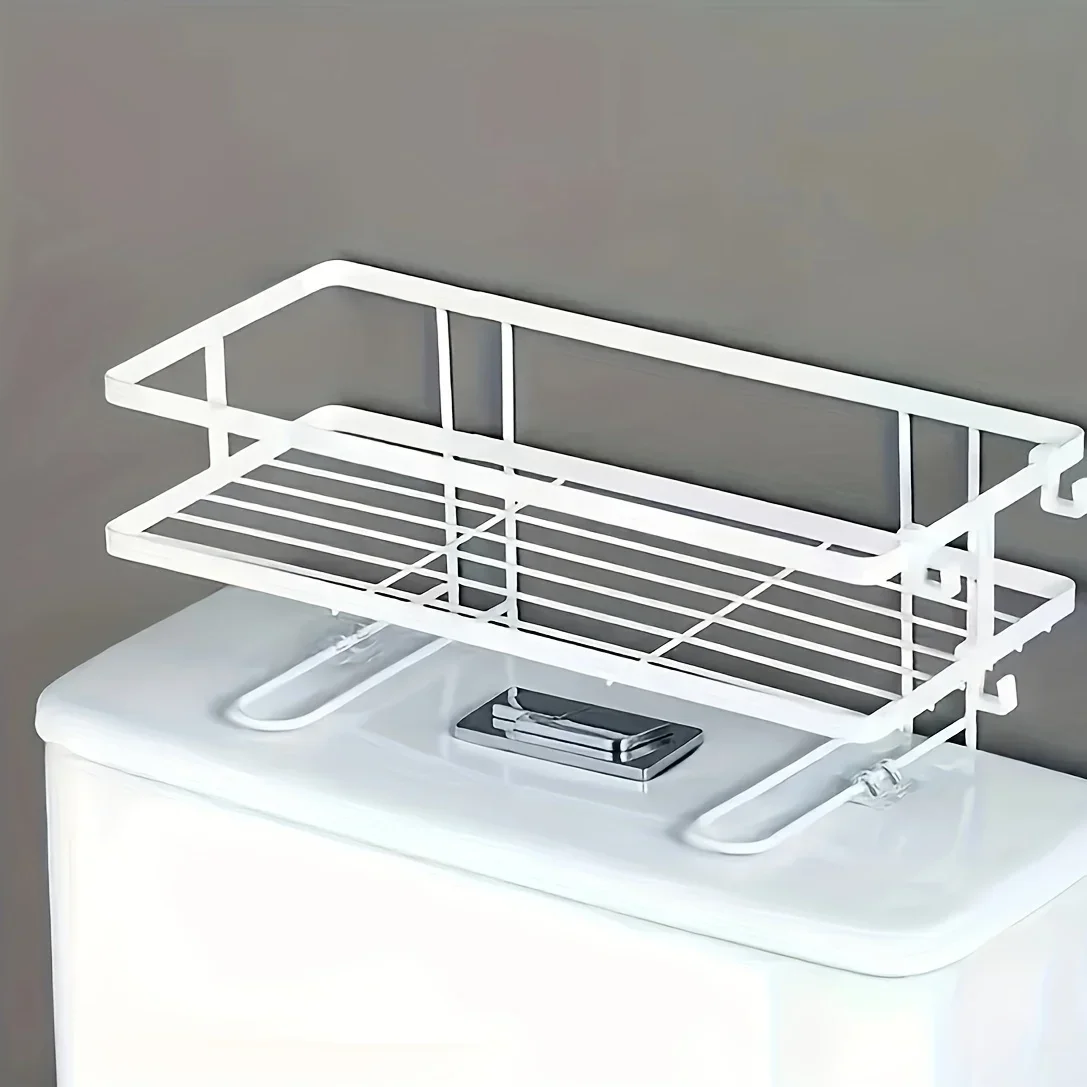 1pc Bathroom Over The Toilet Storage Shelf, Bathroom Storage Organizer Bathroom Storage Rack Shampoo Shower Gel Holder Organizer