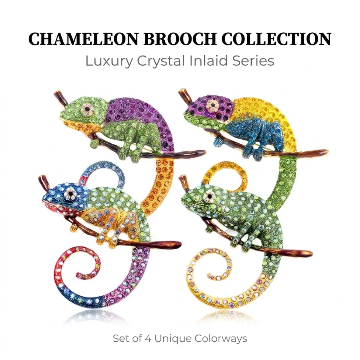 Kreative Eidechsen-Chamäleon-Strass-Broschen für Damen und Herren Kleidung Anzug Tier-Brosche Schmuck Accessoires Ornamente Geschenk