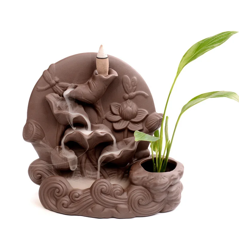 The Landscape Leaf Censer Home Decor Smoke Backflow Incense Cones Holder