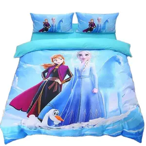 Bộ đồ giường công chúa đông lạnh Disney cho trẻ em, bộ bìa, in 3D, quà tặng sinh nhật, bé gái 10 Bán hàng chính bao gồm Frozen - №7